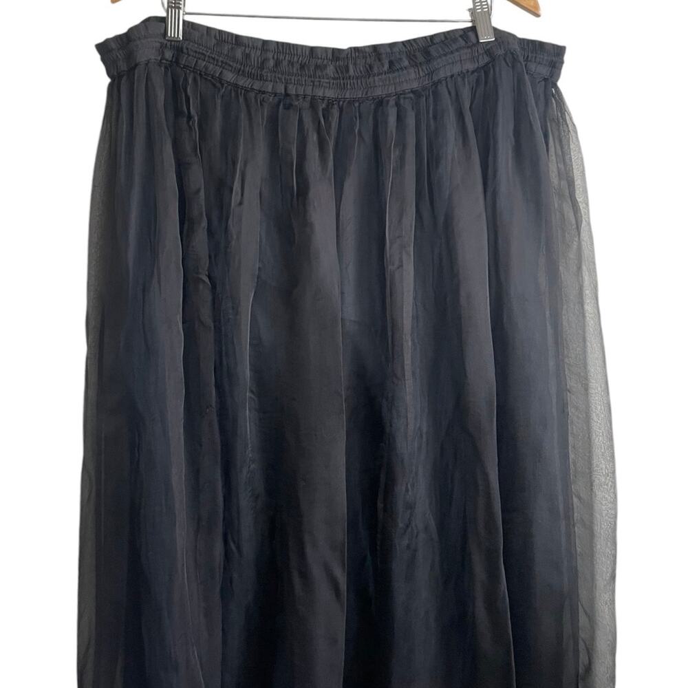 GoldStar Women Maxi Skirt Black Chiffon Overlay Adjustable Whimsigoth Fairy Y2K - Picture 4 of 13